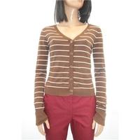 H&M Small Brown and White Stripy Cardigan