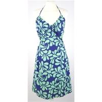 hm size 14 blue green patterned halterneck summer dress