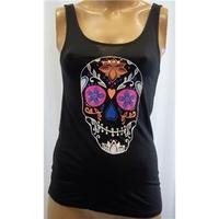 hm size 6 black skull print vest top