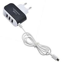 Home Charger Portable Charger For Cellphone 3 USB Ports EU Plug