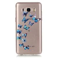 Hollow High Permeability Blue Butterfly Pattern TPU Soft Case Phone Case For Samsung J3(2016)/J5(2016)/G530/G360