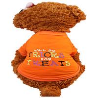 Holdhoney Dog Shirt / T-Shirt Orange Letter Dog Clothes Summer Animal Fashion #LT15050287