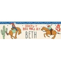 howdy cowboy personalised party banner