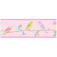Hoopla Pretty Birds Pink Wallpaper Border
