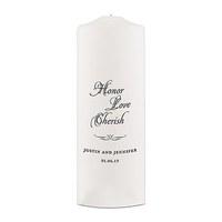 honor love cherish personalised unity candle ivory