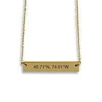 horizontal rectangle tag necklace coordinates