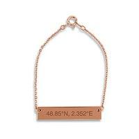 horizontal rectangle tag bracelet coordinates rose gold