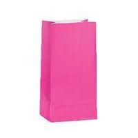 Hot Pink Paper Party Bags 12 Pack