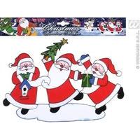 Horizontal Santa Claus Trio Window Stickers 4