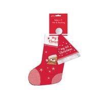 home collection christmas babys 1st hat and stocking set