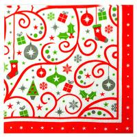 Home Collection 2 Ply 25 Christmas Napkins - Contemporary