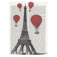 Hot Air Balloons over Eiffel Tower Card