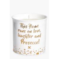 home prosecco floral candle gold