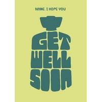 hot water bottle personalised get well soon card