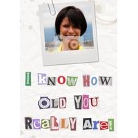 How Old You Really Are | Ransom Note Card