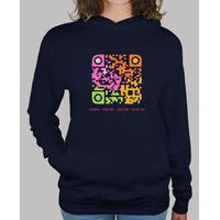 hooded sweater boy qr code i i am so girl