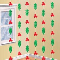 holly and berry string foil decorations