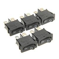 HONGJU T85 2-Pin Rocker Boat Switch - Black (5 PCS)