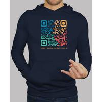 hooded sweater boy qr code - i I am well