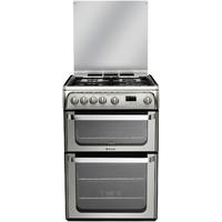 hotpoint hug61x 60cm freestanding gas cooker in stainless steel with f ...
