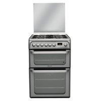 Hotpoint HUD61GS 60cm Freestanding Dual Fuel Cooker in Graphite