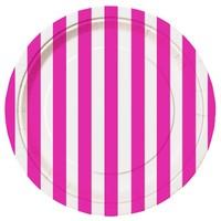Hot Pink Stripe 7in Party Plates