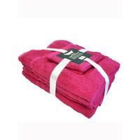 hot pink 6 piece cotton bath towel bale set