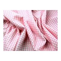 Houndstooth Print Scuba Stretch Jersey Dress Fabric Pink