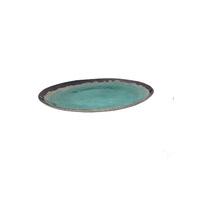 Home turquoise stoneware glaze effect picnic outdoor dining rustic melamine plate Turq - Turquoise