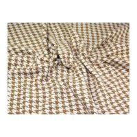 Houndstooth Check Coat Weight Dress Fabric Ivory & Camel