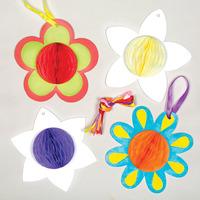 Honeycomb Colour-in Flower Decorations (Pack of 5)