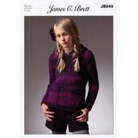 Hooded Sweater in James C. Brett Marble Chunky (JB049)