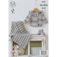 Hooded Jacket, Blanket and Bootees in King Cole Drifter DK for Baby (4487)