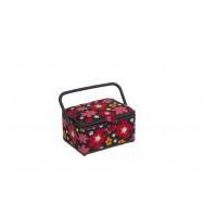 Hobby & Gift Floral Medium Sewing Box Red & Pink