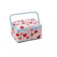 Hobby & Gift Strawberry Medium Sewing Box Pink & Blue