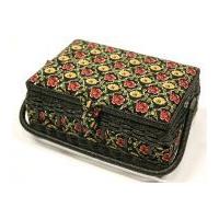 Hobby & Gift Floral Medium Sewing Box Black