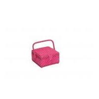 hobby gift polka dot small sewing box pink