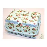 Hobby & Gift Floral Medium Sewing Box Pink & Blue