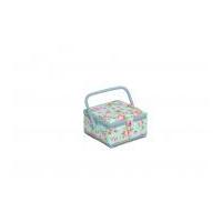 hobby gift floral small sewing box blue pink