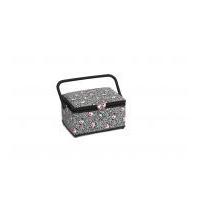Hobby & Gift Petty Rose Medium Sewing Box Black, White & Pink