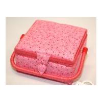 hobby gift sprinkles print small sewing box pink