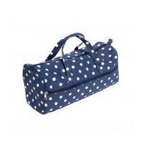 Hobby & Gift Knitting Bag Storage Spotty Print Navy Blue