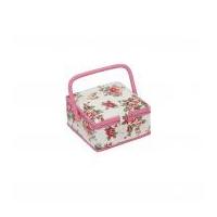 hobby gift floral small sewing box cream