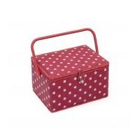 hobby gift polka dot large sewing box red