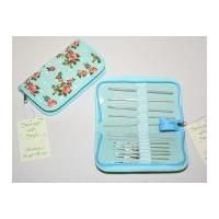 hobby gift value crochet hook gift set with floral case blue