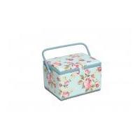 hobby gift floral large sewing box blue