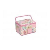 hobby gift patchwork large sewing box pink