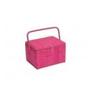 Hobby & Gift Polka Dot Large Sewing Box Pink