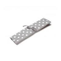 Hobby & Gift Knitting Pin Roll Tie Case with Bamboo Needles Grey Spot