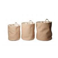 Hobby & Gift Circular Hessian Nested Storage Bags Natural